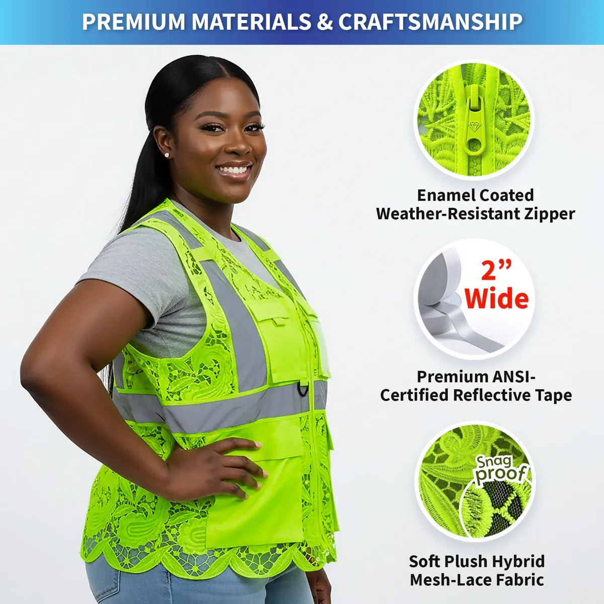 Lace Safety Vest (With Pockets) Lace Safety Vest (With Pockets)